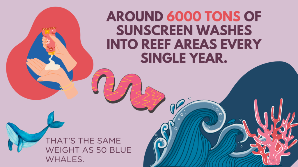 sunscreen washing into ocean - reef safe sunscreen
